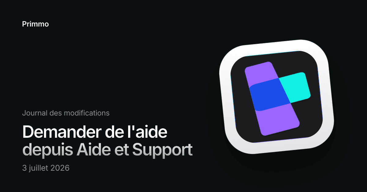 Demander de l'aide depuis Aide et Support